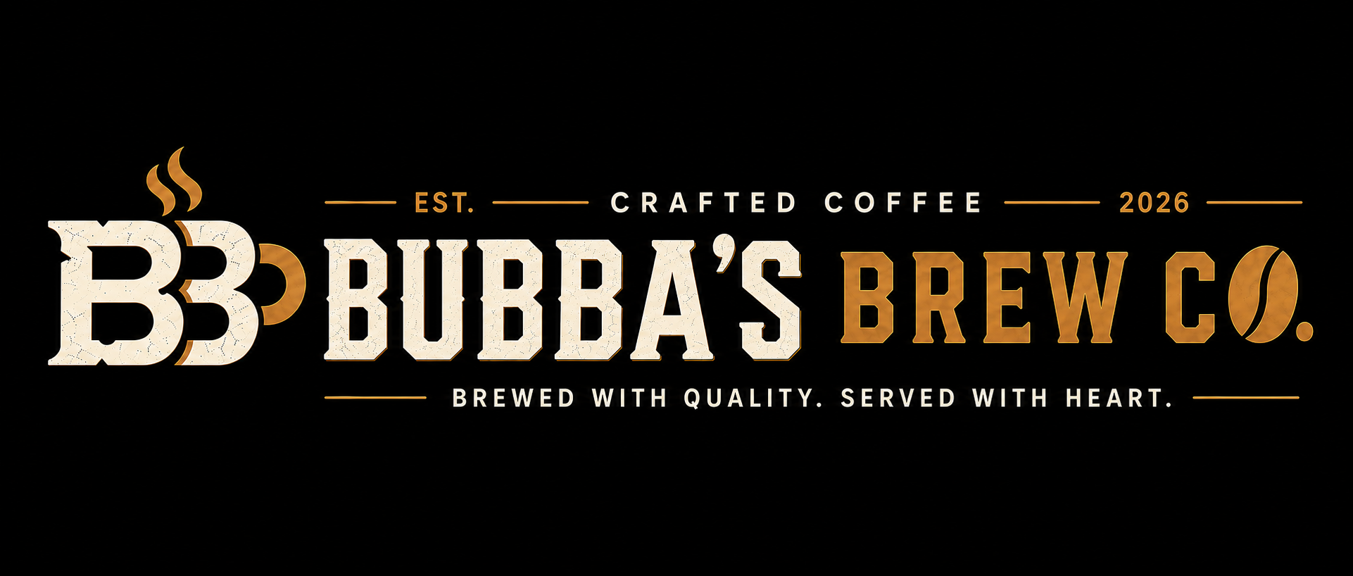 Horizontal Bubba's Brew logo